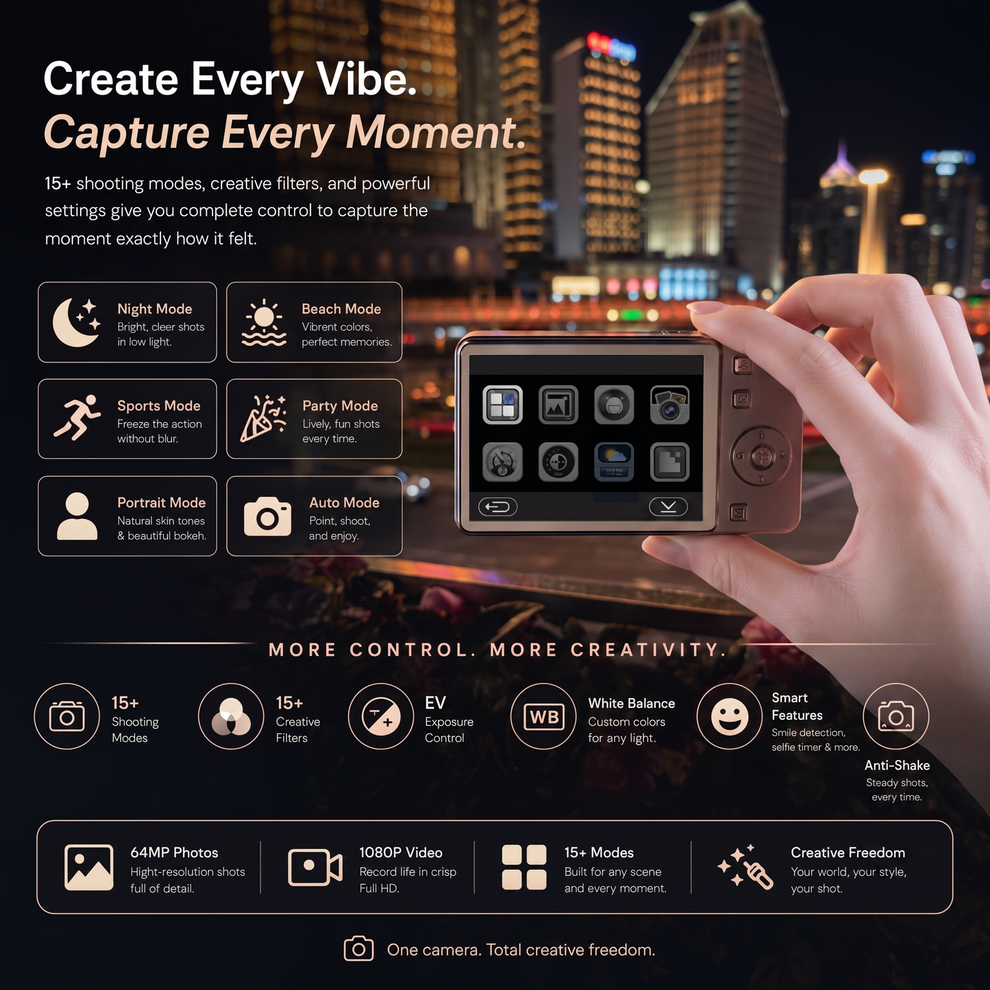 Nostalgic, aesthetic, life bring - sliding digital Camera