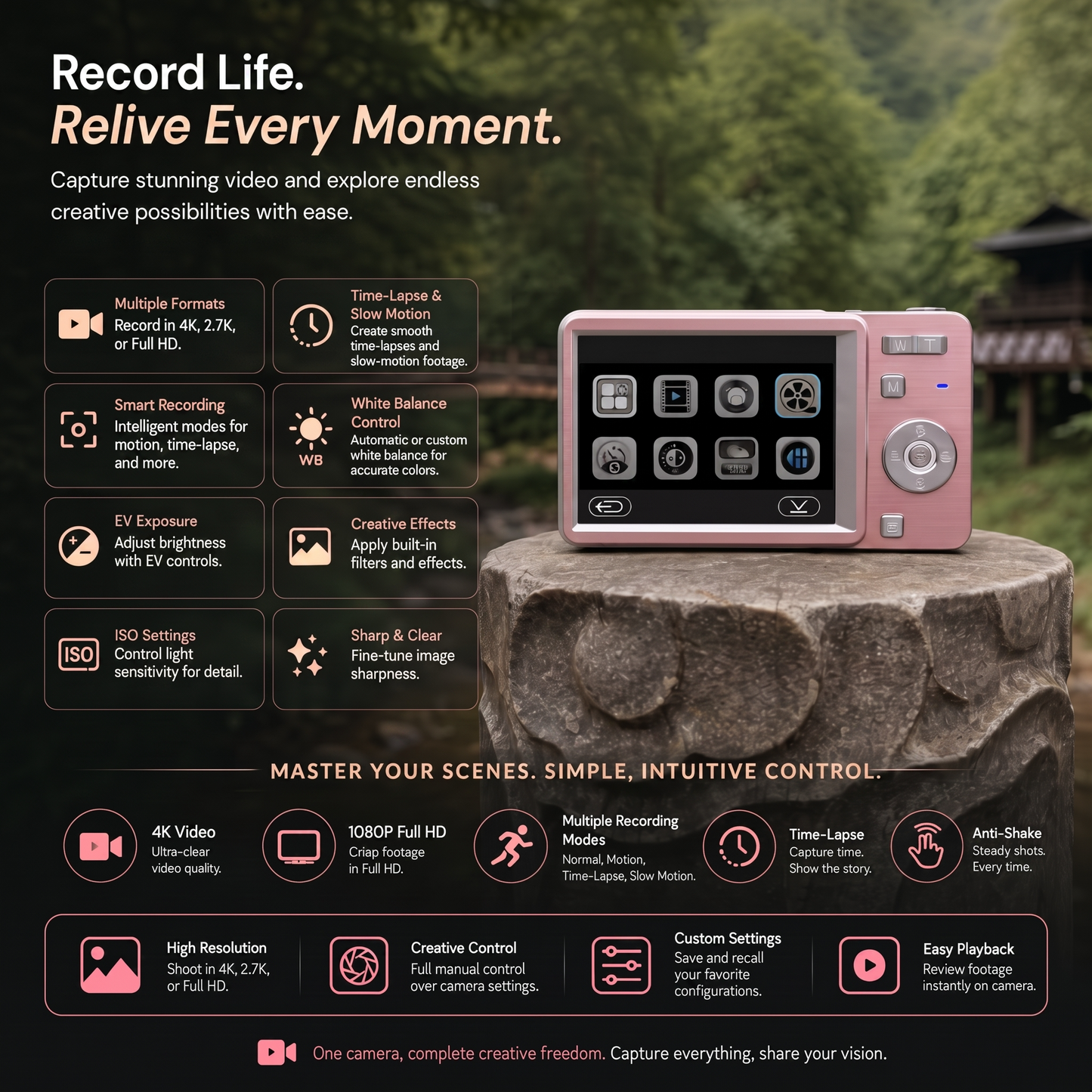 Nostalgic, aesthetic, life bring - sliding digital Camera